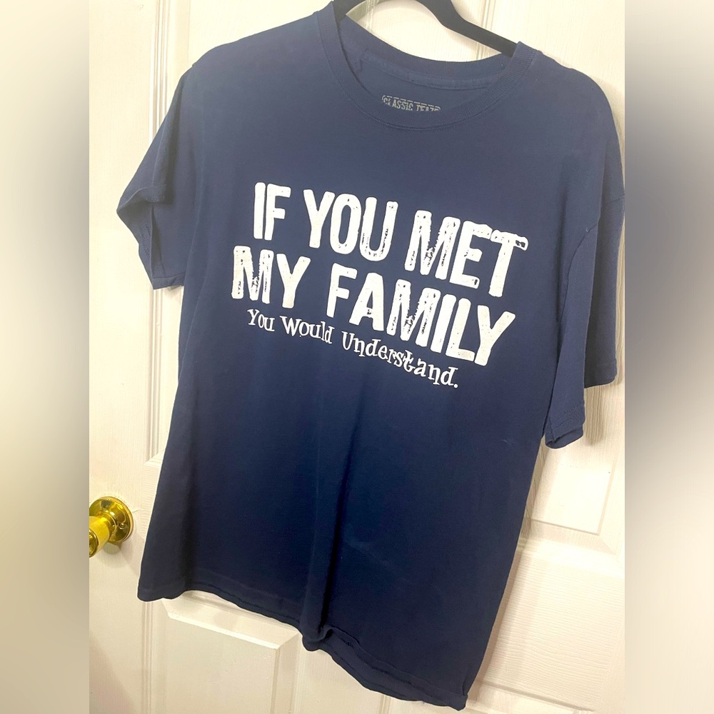 Navy blue graphic t-shirt